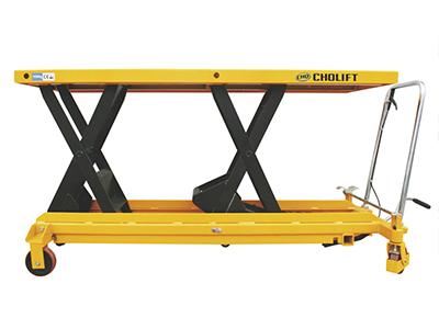 Table élévatrice double ciseaux horizontaux, table élévatrice mobile